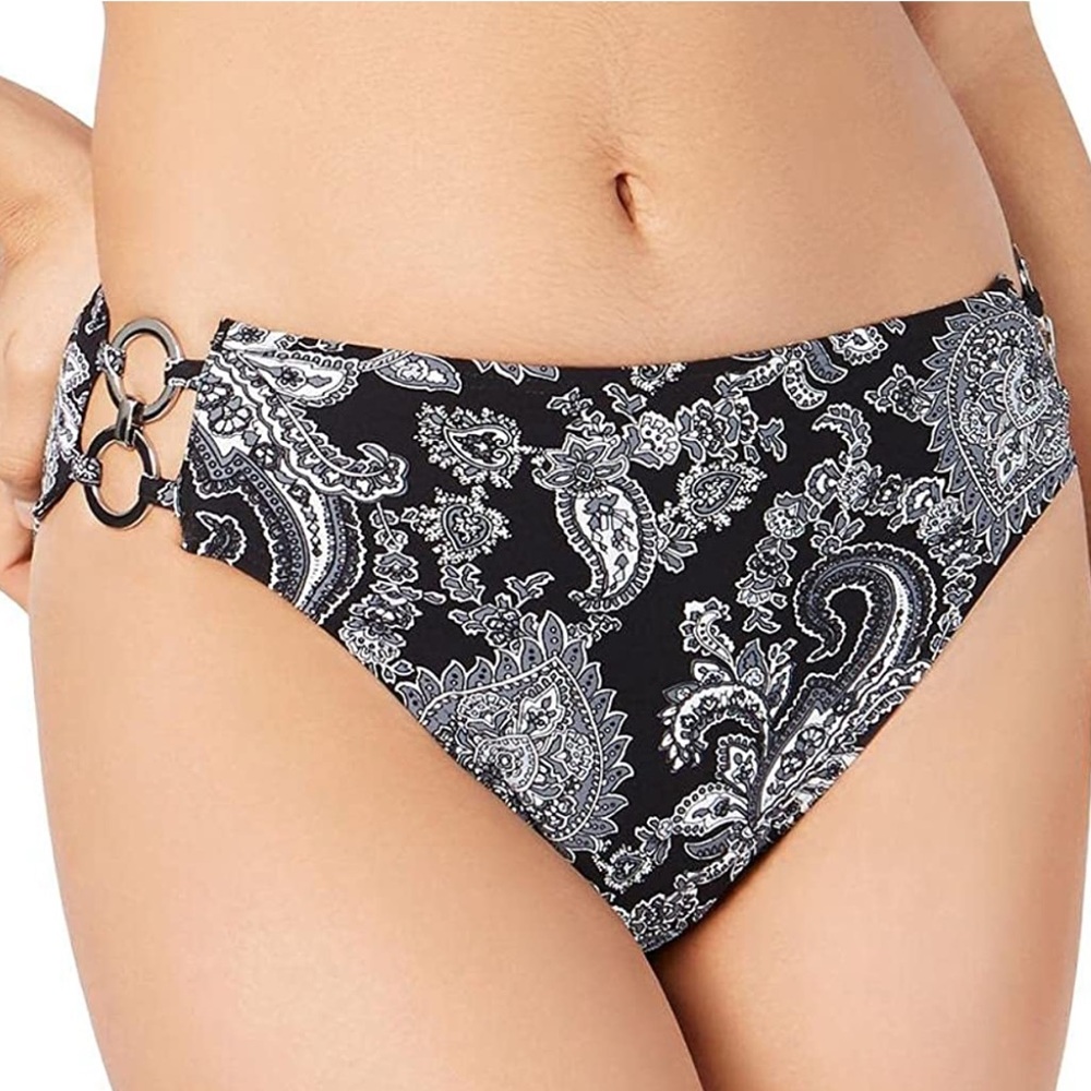 Michael Michael Kors Womens Printed High Waist Swim Bottom